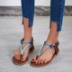 thumbnail image 1 of Sandalias de mujer, zapatos frescos de verano, zapatos de playa, sandalias de pellizco de estilo romano de tacón plano Wmkox8yii shjk2012, 1 of 9
