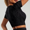 thumbnail image 4 of Vmvidoty Workout Tops for Women Athletic Seamless Crop Short Sleeve Shirts Basic Running Gym Yoga Tops Black S, 4 of 5