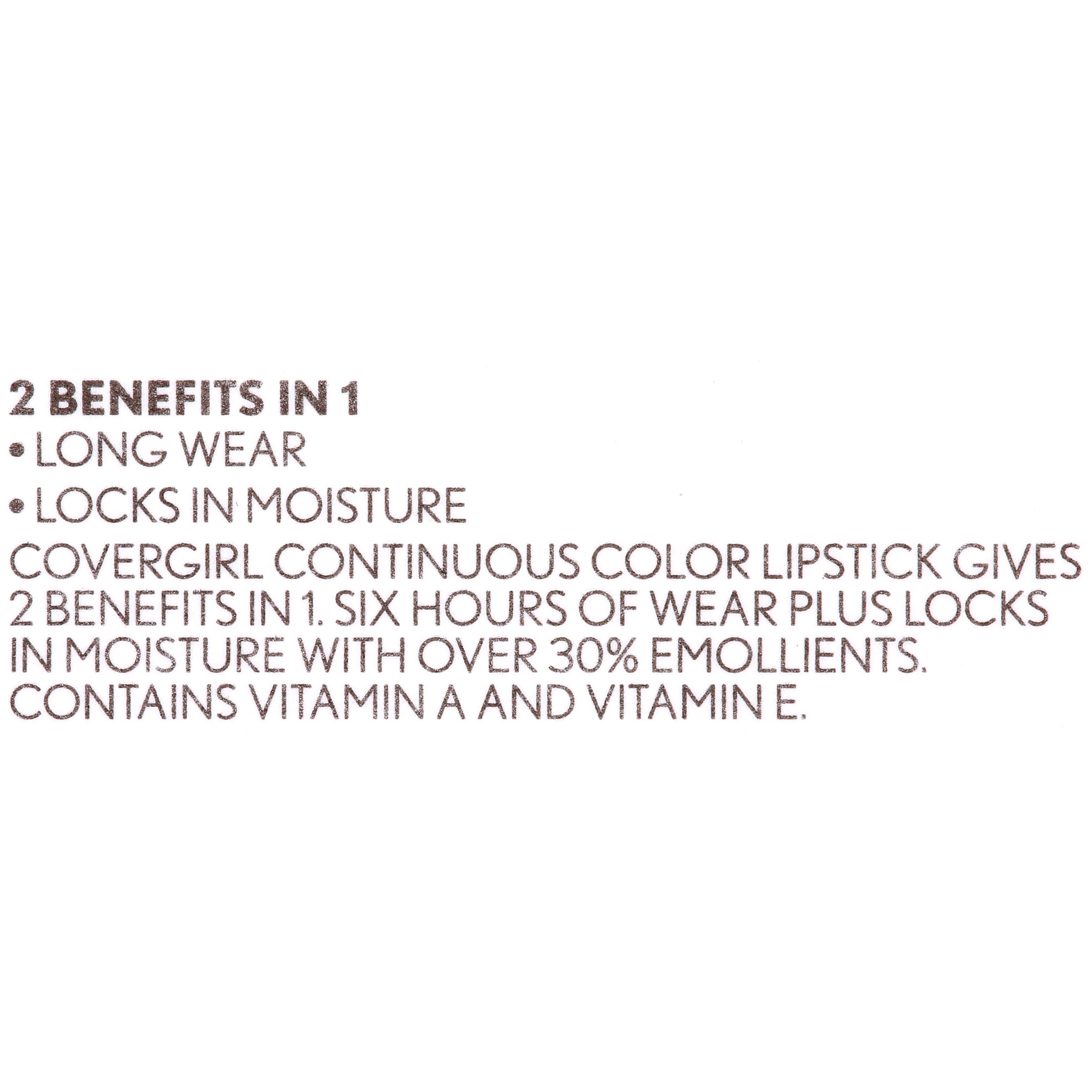 (4 pack) COVERGIRL Continuous Color Lipstick, 15 Bronzed Peach, 0.13 oz