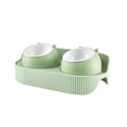 thumbnail image 1 of Comederos elevados para gatos, para interiores, inclinados y elevados, para el cuello Verde, 1 of 9