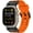 Black Adapter-Orange, variant on VeveXiao for Apple Watch Band for Apple Watch Ultra Band Apple Watch Ultra 2 49mm for Men, Silicone Rubber Bands for Series 9/8/SE2/7/6/SE/5/4/3/2/1 45mm 44mm 42mm Stainless Steel Metal Connector Band