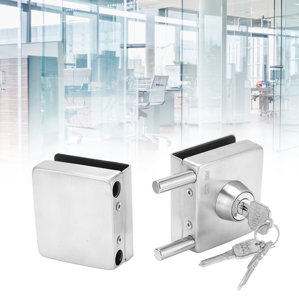 Cerradura de puerta corrediza de empuje cerradura de puerta de vidrio Acero inoxidable resistente y duradero para puerta de vidrio para puerta corredera para trabajador