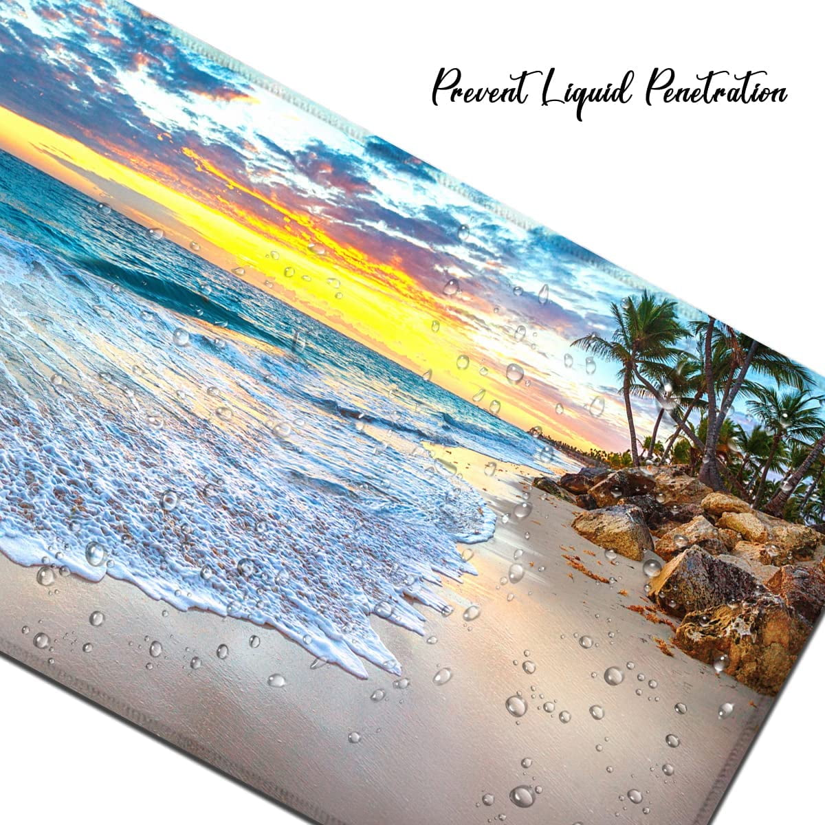 Mouse Pad Large Extended Keyboard Mouse Pad Beach Ocean 35.5x15.8 inch Gaming Mouse Pad, XXL Mouse Pad Mouse Pad for Work and Gaming Oversized Mouse Pad