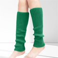 thumbnail image 3 of Leg Warmers Y2K for Women Soft Fashion Accessories Fleece Gifts for Women 80s Ribbed Thermal Knitted Compression Socks Blackish Green, 3 of 6