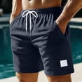 thumbnail image 2 of Mens Shorts – Casual Tech Shorts with Drawstring European And Casual Elastic Waist Drawstring Lightweight Men Trendy And Comfortable Loose Summer Beach Shorts, 2 of 9
