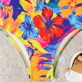thumbnail image 3 of Girls Two Piece Swimsuit Ruffle Crew Neck Top with Printing Shorts Bikini Swimwear Set Summer Beach Hawaiian Bathing Suits, 3 of 5