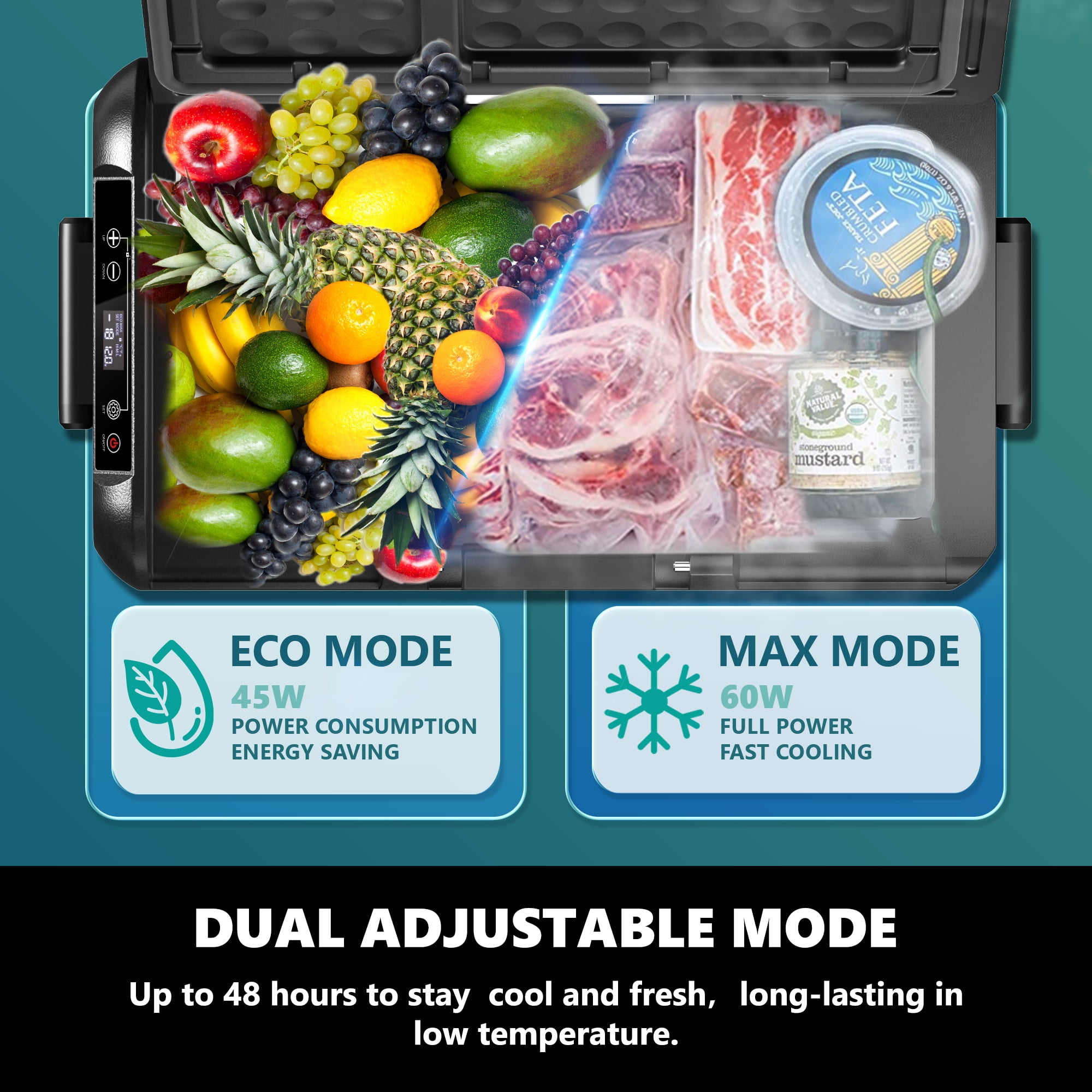 Simzlife 12 Volt Refrigerator, 19QT(18L) Portable Car Refrigerator, -4℉~68℉, 12/24V DC & 110-240V AC, Mini Fridge for RV Camping, Travel, Truck, Home, Black