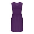 thumbnail image 6 of Kmdttou Summer Dresses for Women 2025 Fashion Women's Casual Comfortable Solid Sleeveless V-Neck with Pocket Dress Beach Sundress with Pockets, 6 of 8