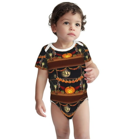 

Noikeo Halloween Decoration for Baby Unisex-Baby Short Sleeve Bodysuits One-Piece for Infant Baby Boys & Girls Baby Romper with Snap Closure Baby Clothes for Daily Wear-6 Months