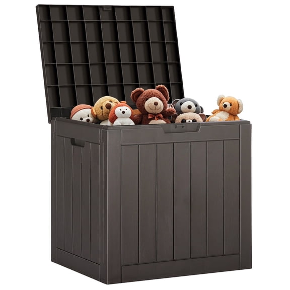 31 Gallon Resin Deck Box, Waterproof UV Resistant Outdoor Storage Box for Garden, Indoor