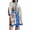 Blue, variant on Women's Printed Tie Waist Mini Shirt Dress with Belted Front Button Details Polyester % Fabric with lightweight drape