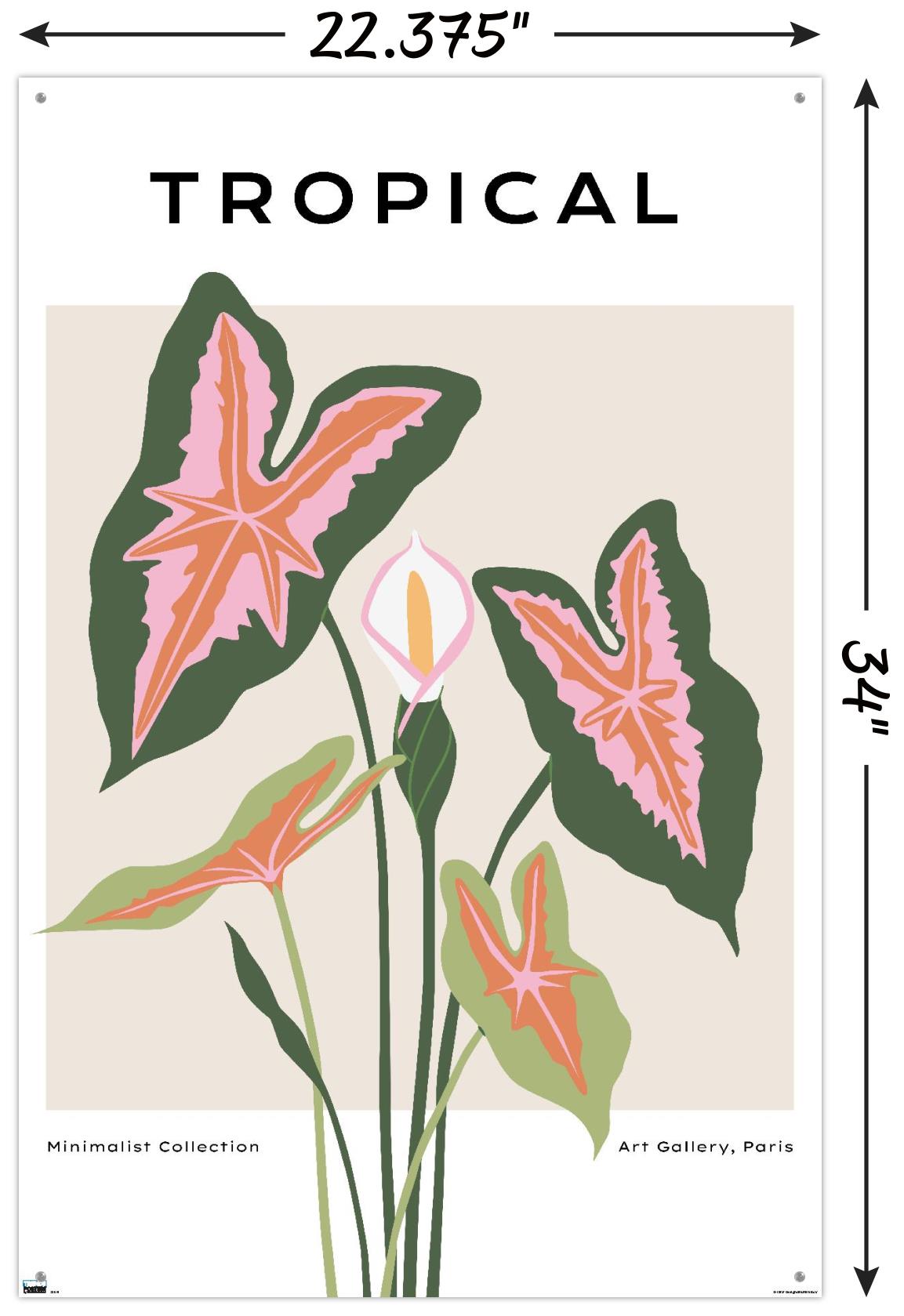 Botanical - Tropical Wall Poster with Push Pins, 22.375" x 34"