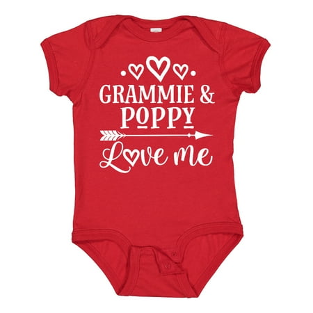 

Inktastic Grammie and Poppy Love Me Gift Baby Boy or Baby Girl Bodysuit