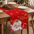 thumbnail image 5 of Red Santa Christmas Cotton Linen Table Runner for Dining Kitchen, Xmas Snowflake Wedding Outdoor Party Tablerunners Decoration, Dresser Scarf Coffee Tablecloth Runners 13x48 Inches, 5 of 9