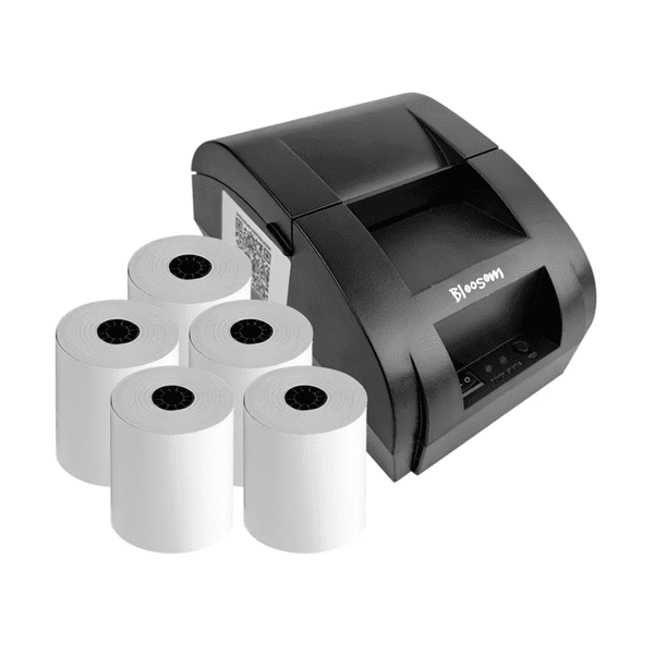 Impresora Termica Bloosom Tickets Usb 58mm Punto De Venta + 5 Rollos Negro