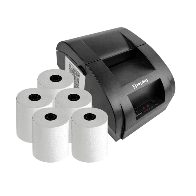 Impresora Termica Bloosom Tickets Usb 58mm Punto De Venta + 5 Rollos Negro