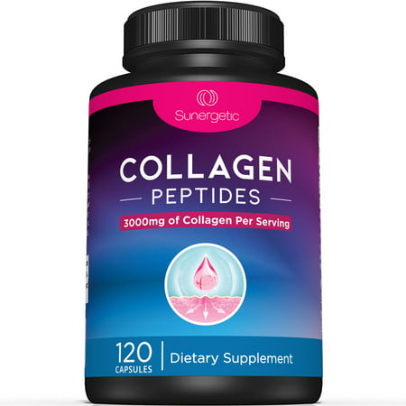 Premium Collagen Peptides Capsules – Includes 3,000mg of Collagen Type 1 & Type 3 – Multi Collagen Supplement to Help Support Joint Health, Hair, Skin & Nails – 120 Collagen