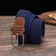 thumbnail image 2 of Janrevotw 1 Piece Stretch Woven Belt Casual Pin Buckle Women'S Canvas Trouser Belt Men'S Elastic Belt 105cm (Navy Blue), 2 of 4