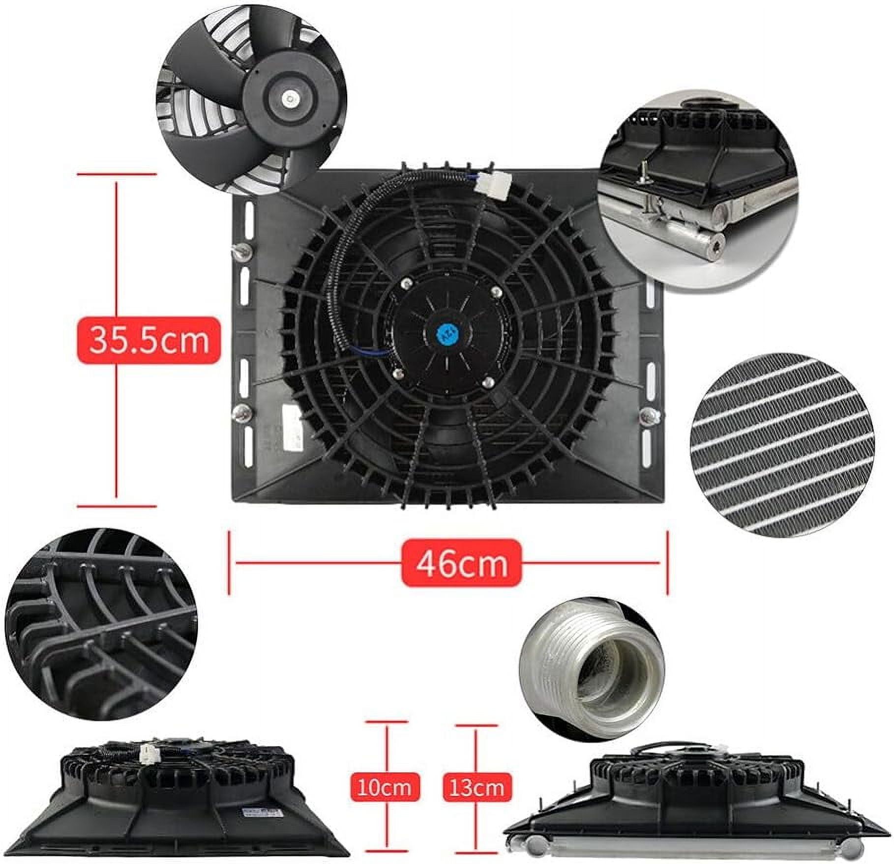 Universal 12V / 24V Air Conditioner for Car Underdash,Electric Air Conditioner Kit for Heavy Duty Truck,RVs,Excavators, Vintage Cars w/Electrical Harness(12, Volts (DC))