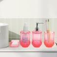 thumbnail image 4 of Unique Bargains 1 Set Durable Bathroom Accessories Set for Bathroom Vanities Transparent Red PS, 4 of 4