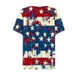 thumbnail image 4 of Cavosen American Flag T Shirts Women Petite Red White and Blue Short Sleeve V Neck T Shirts USA Star Striped Graphic Tops Lady XL Patriotic Casual T Shirts Independence Day Tunic Tees, 4 of 5