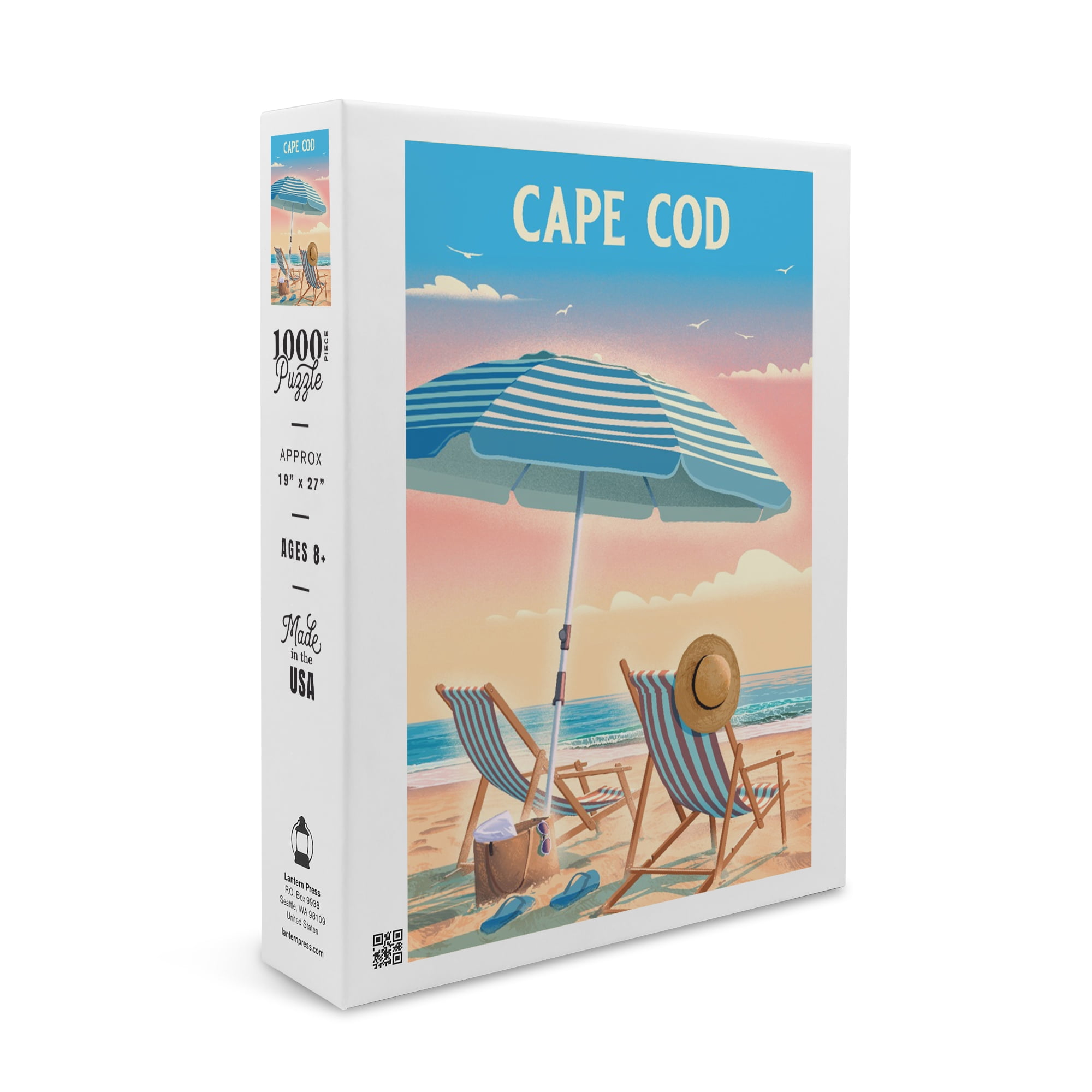 Cape Cod, Massachusetts, Beach Chair and Umbrella (1000 Piece Puzzle