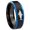 Black And Blue Step Edge, variant on Shark Concave Black Tungsten Men Ring 10MM