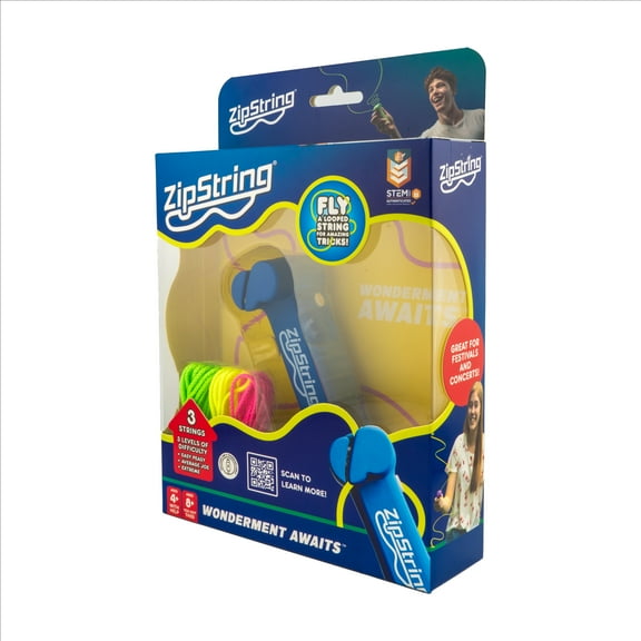 ZipString , Gift for Kids and Adults, As Seen on Shark Tank, Recommended Age 4  years old, Bodacious Blue