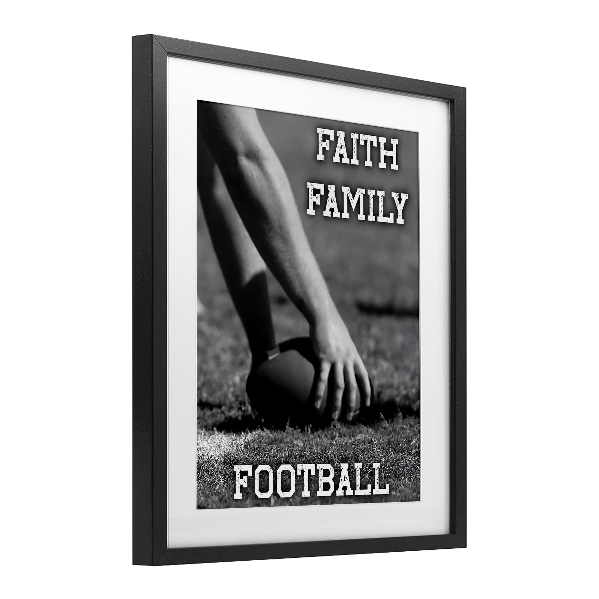 Stupell Industries Faith Family Football Hike Black Framed Print Under Glass, design by Marcus Prime