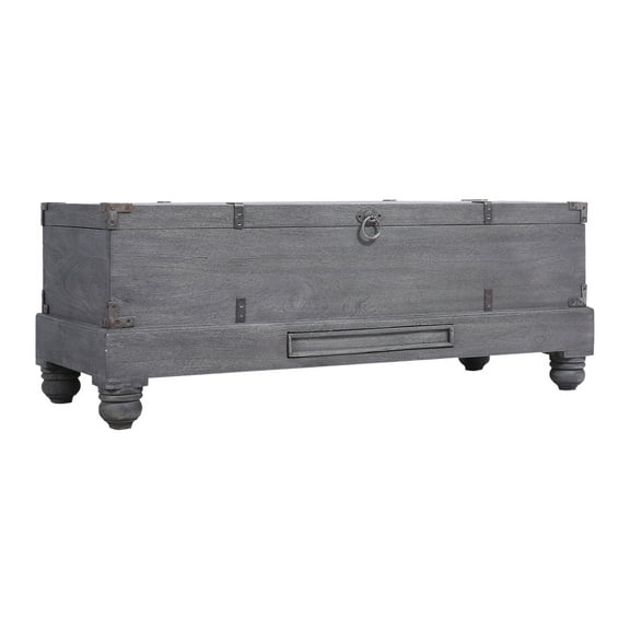 Maven Lane Nerio Handmade Heritage Wooden Storage Bench, Grey Distressed Finish