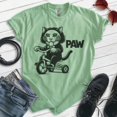 thumbnail image 2 of Scary Cat Paw T-shirt, Unisex Women's Men's Shirt, Horror Movie Classic Film Lover Halloween Gift, Heather Apple Green, Medium, 2 of 6