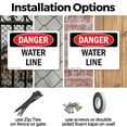 thumbnail image 3 of (2 Pack) Water Line OSHA Danger Sign 10 Inch X 7 Inch Plastic Sign, Weather Resistant, UV Protected for Workplace, Business, and Construction Site, Made in the USA, 3 of 8