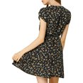 thumbnail image 4 of MODA NOVA Juniors Floral Crossover V Neck Petal Sleeves Belted Dress, 4 of 6