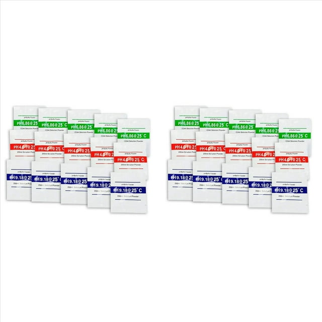 Paquete de 30 Solución Tampón de en Polvo 6,86/4,00/9,18, Paquetes de Solución de Calibración de PH para Preciso