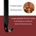 thumbnail image 4 of TETOU Retractable Door Wreath Hook Metal Black Over the Door Hook No Punch Door Wreath Hanger Christmas Ornament, 4 of 7