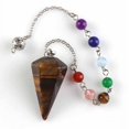 thumbnail image 1 of Flower of Life Dowsing Pendulum for Divination Cone Natural Crystal Pendant, 1 of 6