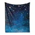 thumbnail image 1 of Night Soft Flannel Fleece Throw Blanket, Vibrant Star in Abstract Ombre Style Sky Astronomy Themed Graphic, Cozy Plush for Indoor and Outdoor Use, 60" x 80", Pale Blue Dark Blue, by Ambesonne, 1 of 6