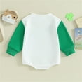 thumbnail image 4 of Coerni St Patricks Day Outfit Baby Boy Girl Long Sleeve Bubble Romper Sweatshirt Toddler Oversized Bodysuit Casual Clothes, 4 of 8