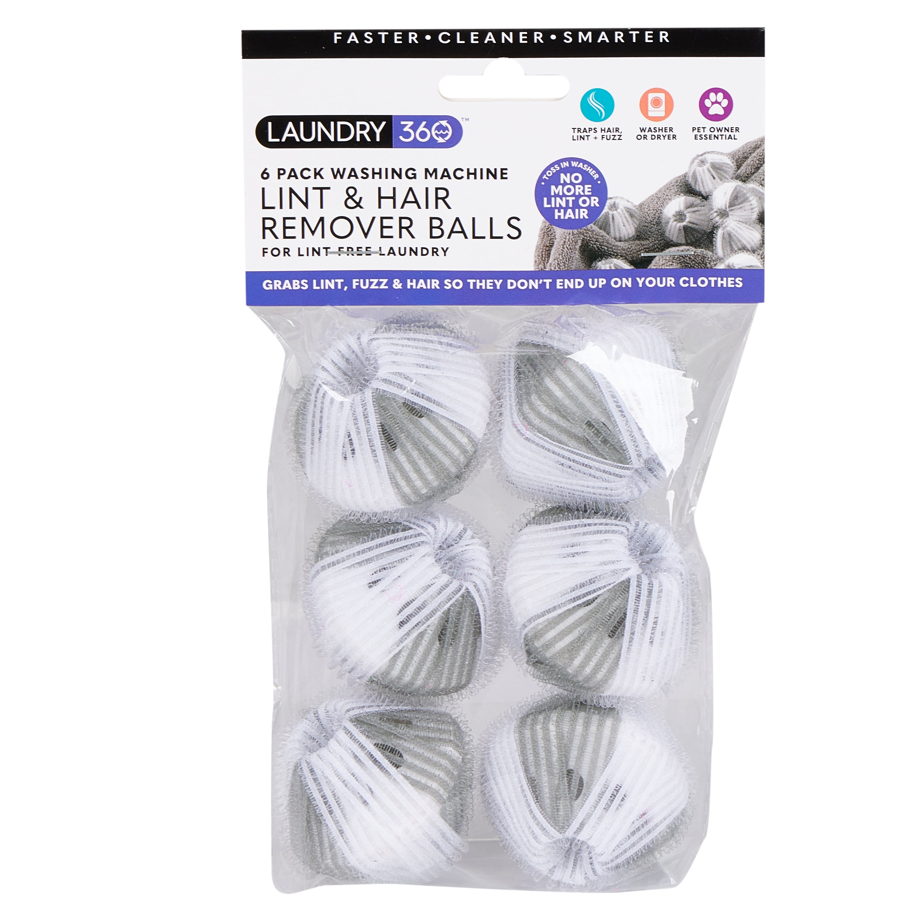 Laundry 360 6-pack Jumbo Lint and Hair Removing Wash Balls