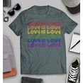 thumbnail image 3 of S4E Men's Love is Love Rainbow Gay Pride T-Shirt X-Large Dark Heather, 3 of 4