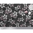 thumbnail image 3 of Soimoi Black Modal Satin Fabric Dot & Floral Print Fabric by Yard 42 Inch Wide, 3 of 3