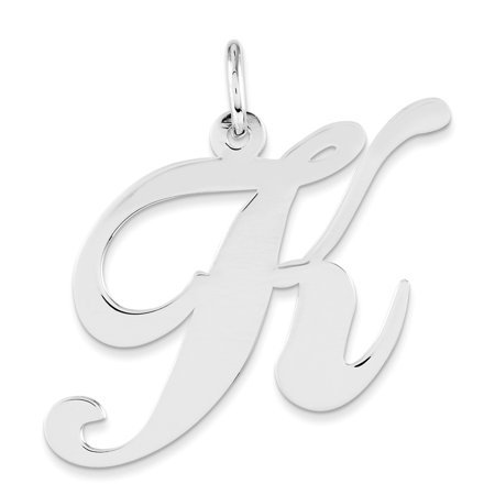 FJC Finejewelers Sterling Silver Large Fancy Script Initial K Charm Female Adult