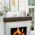 thumbnail image 3 of 60" Fireplace Mantel Shelf, Solid Cedar Wood Wall Mounted Mantel Shelf,Dark Brown, 3 of 8