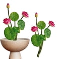 thumbnail image 2 of 10.2" Artificial Lotus Decoration Fake Flowers Vase Filler Plant Realistic Flower Simulation Flower Arrangement Home Garden Pond Aquarium Wedding Decor, 2 of 5