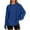 Blue, variant on Oversized Long Sleeve Shirts for Women Spring Fall Casual Plain Basic Loose Fit Crewneck Shirt Blouse