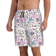 thumbnail image 2 of Kdxio Summer with Flamingo Pattern Mens Casual Shorts - Drawstring Summer Beach Sports Shorts for Men, 2 of 9