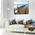 thumbnail image 2 of Designart Wooden Boardwalk on Beach - Sea Bridge Throw Pillow - 18x18, 2 of 4