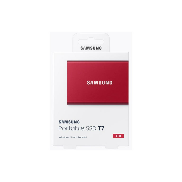 SAMSUNG SSD T7 Portable External Solid State Drive 1TB, Up to USB 3.2 Gen  2, Reliable Storage for Gaming, Students, Professionals, MU-PC1T0R/AM, Red