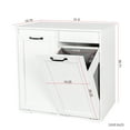 thumbnail image 3 of Tcbosik Tilt out Laundry Hamper Cabinet, Bathroom Storage Cabinet with 2 Removable Liner Bags, Trash Cabinet Can Bin for Kitchen Bathroom Living Room, White, 3 of 9
