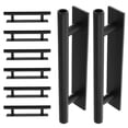 thumbnail image 1 of PTOOTP 8Pcs Black Sleek Modern Abs French Door Handles for Home Decor, 1 of 6